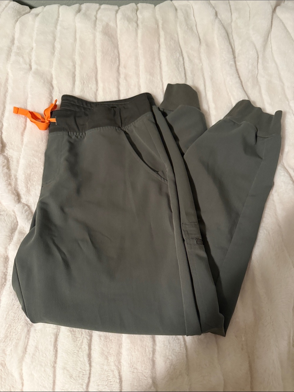 Figs Moss Joggers with Orange Drawcord